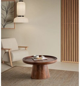 Măsuță de cafea maro închis rotundă din lemn de mango ø 80 cm Rose – MOME