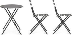 Set de dining pentru grădină gri antracit din oțel pentru 2 persoane Austin – Bizzotto