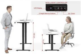 Masă PC electrică Motiva 120 (alb + Negru). Promo -7%. 1124891