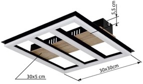 Plafonieră LED Globo 67291-18 FROOMY LED/18W/230V 3000K 30x30 cm