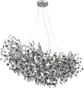 Globo 64138H3S - Candelabru suspendat pe cablu QUEENA 10xE14/40W/230V argintiu