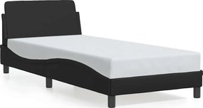 vidaXL Cadru de pat, Dover, negru, 90x200 cm, piele ecologică