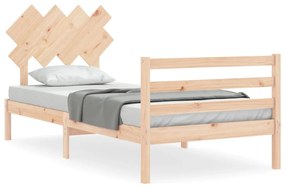 3195271 vidaXL Cadru de pat cu tăblie, 90x200 cm, lemn masiv
