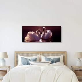 Tablou - Lebede pe lac (120x50 cm)