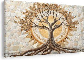 Tablou – Arborele vieții auriu în mozaic (90x60 cm)