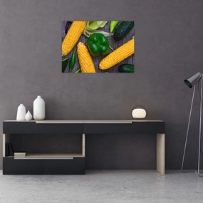 Tablou pe sticlă - legume (70x50 cm)