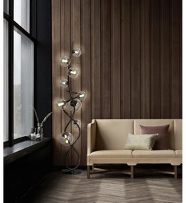 LED Lampadar NANCY Wofi 3014-905 9xG9/3,5W/230V negru/crom