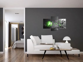 Tabloul bilelor verzi abstracte (90x60 cm)