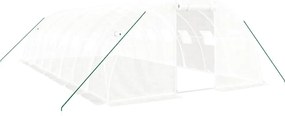 vidaXL Seră cu cadru din oțel, alb, 32 m², 8x4x2 m