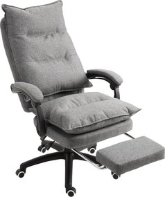 Scaun de birou ergonomic Vinsetto cu inclinare si masaj in 6 Puncte, inaltime reglabila, 70x62x120-130 cm, Gri | Aosom Romania