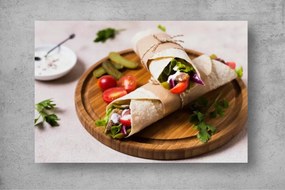 Tapet Premium Canvas - Kebab pe platou de lemn