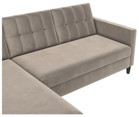 Colțar bej cu tapițerie din catifea Hartford – Støraa