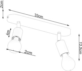 Plafonieră neagră din metal ø 6 cm Brando – Sollux