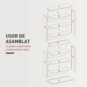 HOMCOM Dulap pentru CD-uri cu 6 Rafturi Reglabile pentru 360 CD-uri/185 DVD-uri Negru | Aosom Romania