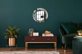 Oglinda rotunda rama cu imprimeu Fereastră abstractă de vitralii
