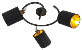 Plafoniera modernă inteligentă neagră cu 3 becuri WiFi B35 - Lofty