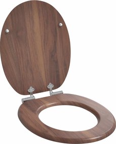 vidaXL Capac de toaletă cu închidere lentă Maro 44 x 38 cm Placă MDF