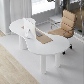 Birou curbat în stil japii alb DEPRIMO 43714 by Deprimo