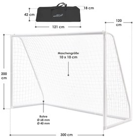 Juskys Port de fotbal cu plasa - 300 x 200 cm