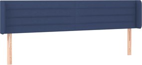 vidaXL Tăblie de pat cu aripioare, albastru, 183x16x78/88 cm textil