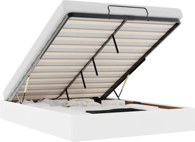 vidaXL Cadru de pat otoman fără saltea alb 140x200cm piele artificială