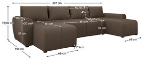 Set canapea universala, maro, DELIN U UNI