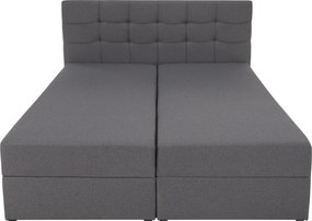 Pat boxspring, 160x200, ţesătură gri, KAMILIA