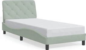 vidaXL Cadru de pat fără saltea, gri deschis, 80x200 cm, catifea