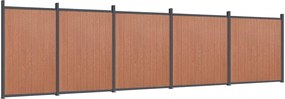 vidaXL Panouri pentru gard, maro, 872x186 cm, WPC
