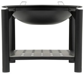 Vatră portabilă pe lemn cu grătar 48 cm