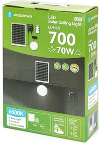 Aigostar - Plafonieră solară LED cu senzor, 3,7 V 6000 mAh, IP65 + telecomandă