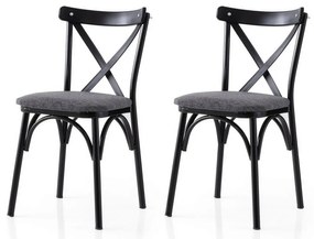 Set de scaune de sufragerie Ekol Anthracite andBlack, 2 buc.