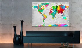 Tablou din plută - Maps: Colourful Finesse [Cork Map]