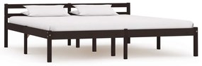 Cadru de pat, maro inchis, 160 x 200 cm, lemn masiv de pin Maro inchis, 160 x 200 cm