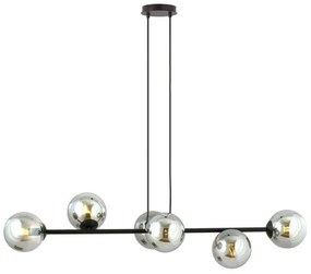 Lustră pe cablu ROSSI 6xE14/10W/230V negru/gri