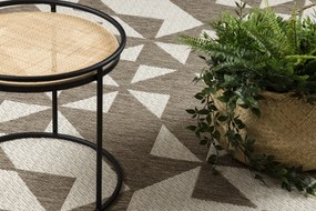 Covor sisal Floorlux 20489 şampanie si taupe Triunghiuri