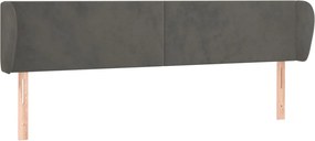 vidaXL Tăblie de pat cu aripioare gri închis 163x23x78/88 cm catifea