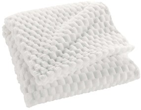 Pătură din flanel 125 x 150 cm FROSTY, albă