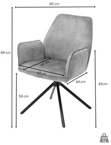 Set de 2 scaune de dining NEXORO, antracit