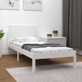 3104404 vidaXL Cadru de pat, alb, 100x200 cm, lemn masiv de pin