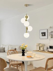 Lustra model N6803-5 – 5 abajururi elegante, finisaj auriu