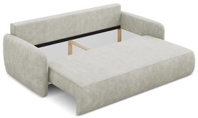 Canapea crem extensibilă/cu spațiu de depozitare cu tapițerie din chenille 218 cm Lilo – Makamii