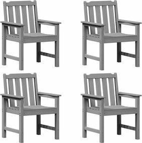 vidaXL Scaun pentru Grădină 4 pcs Gri deschis 65.5 x 59 x 88 cm