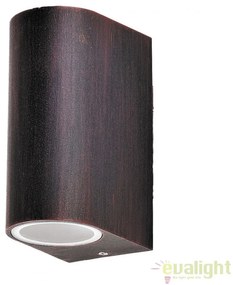 Aplica dubla de perete exterior finisaj antique brown, IP44 Chile 8019 RX