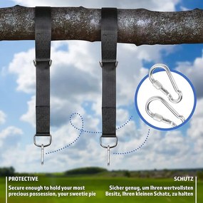 Physionics leagăn în formă de cerc, plasă, 120 cm, negru