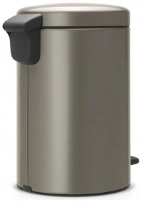 Cos de gunoi cu pedala Brabantia NewIcon 649027, 12 L, Inchidere lina, bază antiderapantă, gri