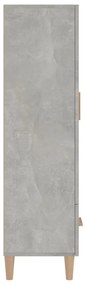 Dulap inalt, gri beton, 70x31x115 cm, lemn compozit 1, Gri beton