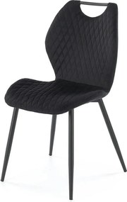 Scaun K569, negru - HLR 66, stofa catifelata/otel, 47x54x84 cm