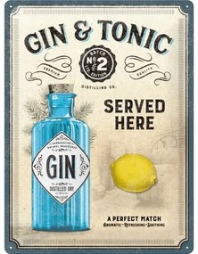 Placă metalică Gin & Tonic - Served Here