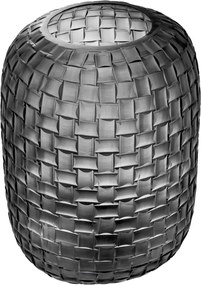 Vas decorativ design LUX realizat manual din sticla Varese L gri